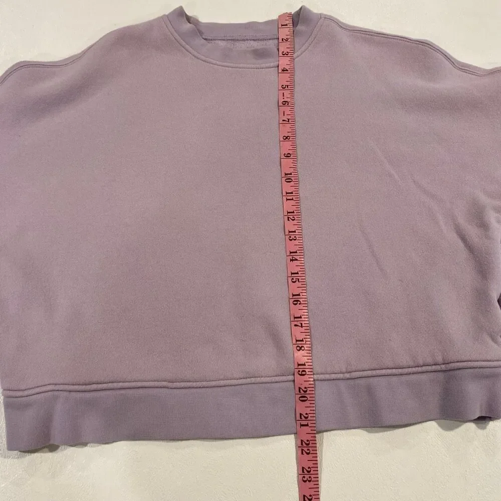 Madewell MWL Lavender Cropped Sweatshirt Small Organic Cotton Boxy Pullover